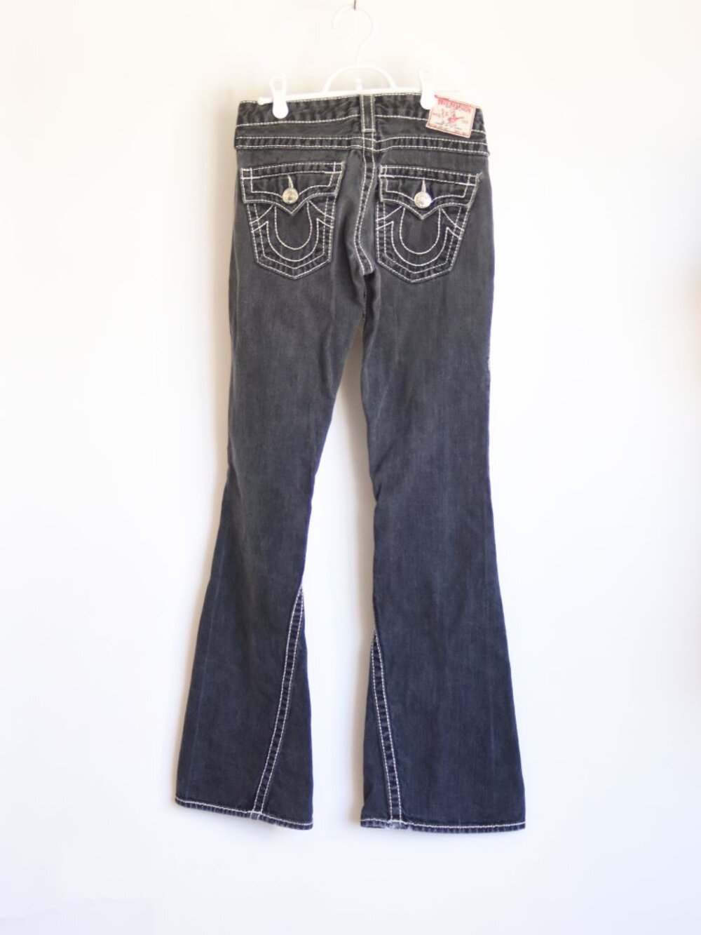 Vtg True Religion Joey Big T Flare Jeans Women's 27 MADE IN USA Y2K Twisted Seam - Picture 2 of 11